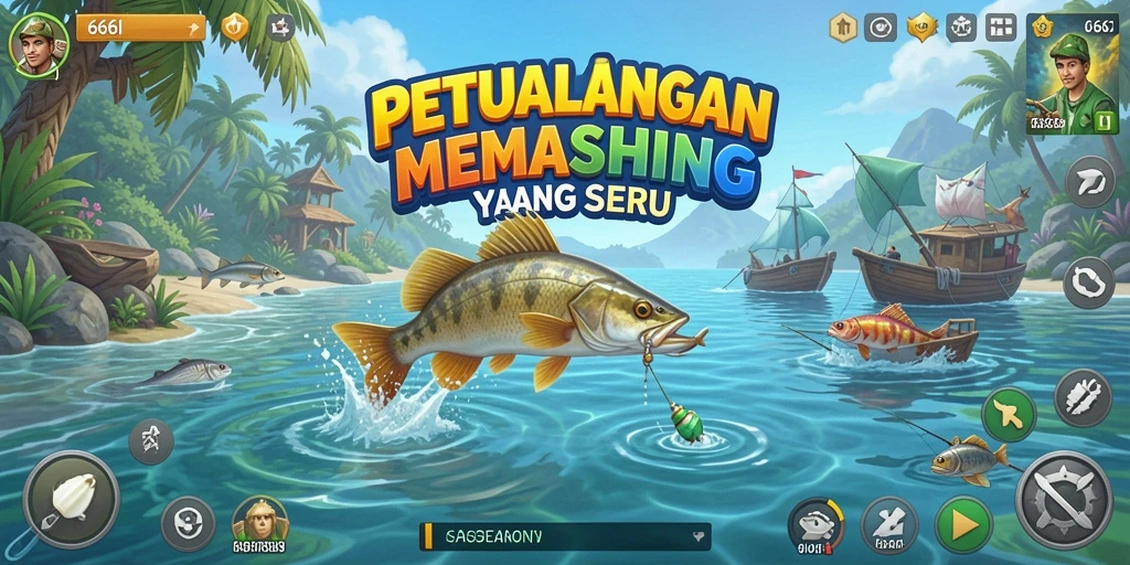 Tampilan gameplay mendebarkan saat memancing di 666I.