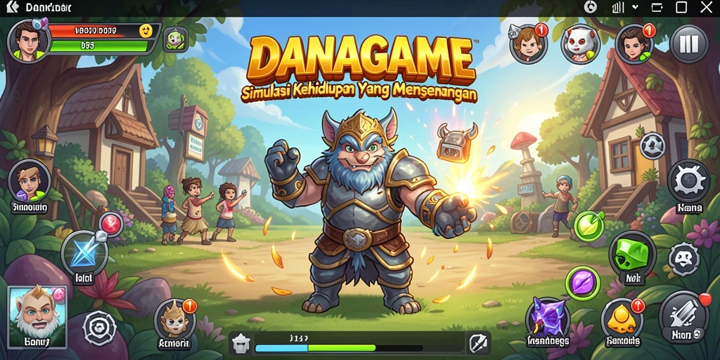 Tampilan permainan DANAGAME dengan pengalaman simulasi yang seru.