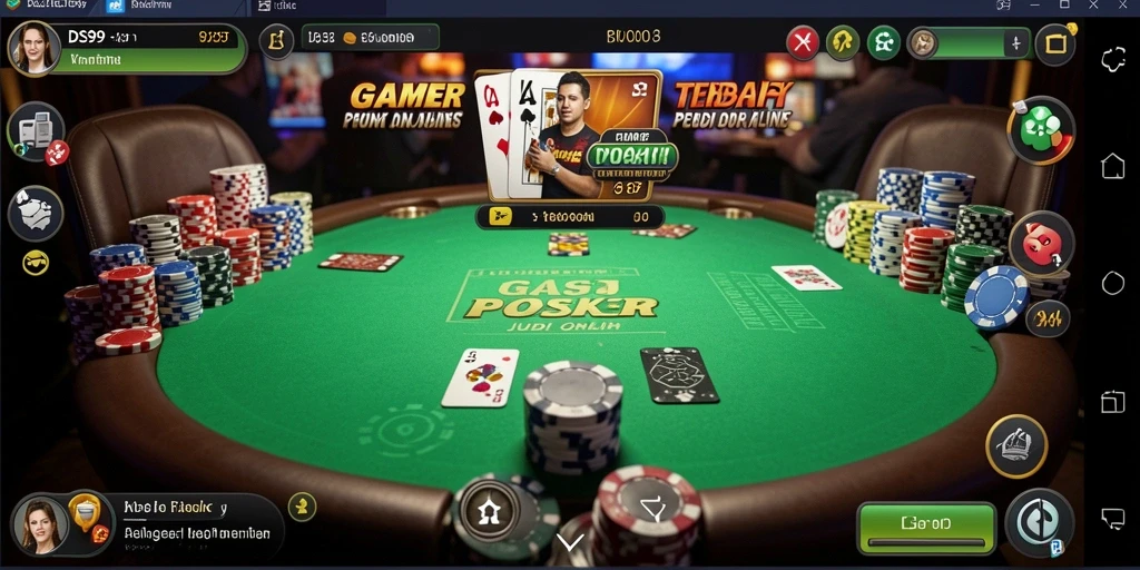 Screenshot DS99 menampilkan momen seru dalam permainan Poker online.
