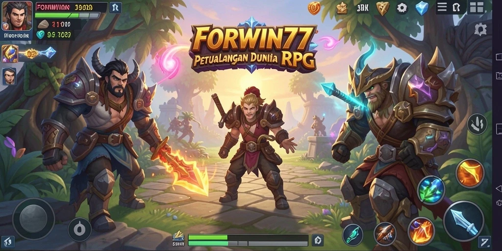 Screenshot gameplay RPG FORWIN77 yang menampilkan aksi mendebarkan.