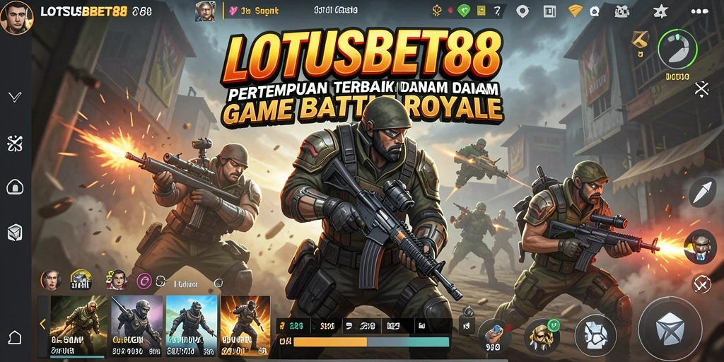 Tangkapan layar utama LOTUSBET88 menampilkan pertarungan seru di arena Battle Royale.