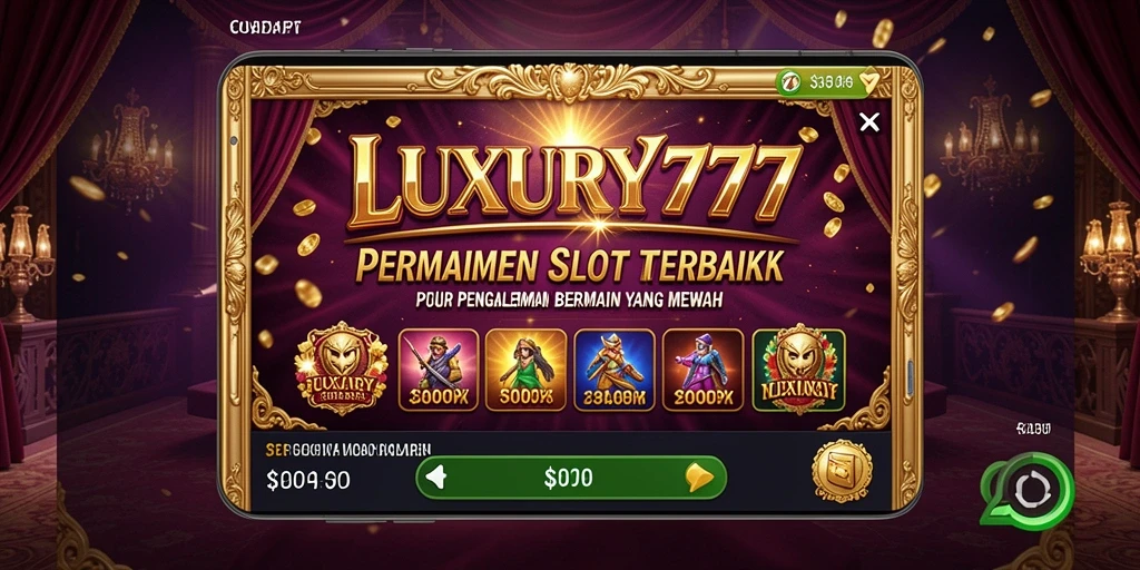 Screenshot gameplay LUXURY777 menampilkan mesin slot yang menawan dengan fitur bonus menarik.