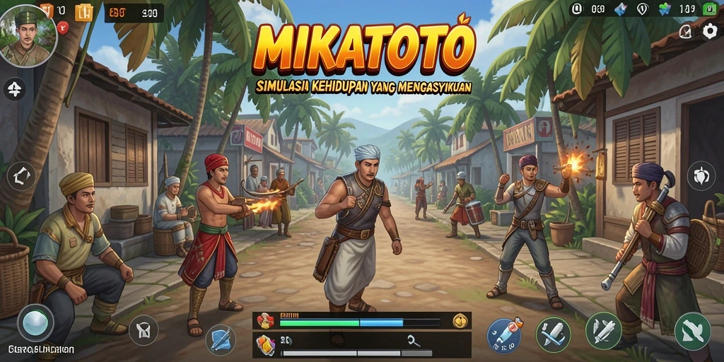 Screenshot gameplay MIKATOTO yang menunjukkan interaksi antar karakter dan lingkungan.
