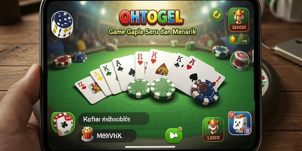 Tampilan gameplay seru dalam OHTOGEL, keseruan bermain Gaple bersama teman.