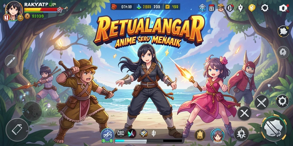 Tampilan gameplay RAKYATJP dengan karakter anime yang menarik.