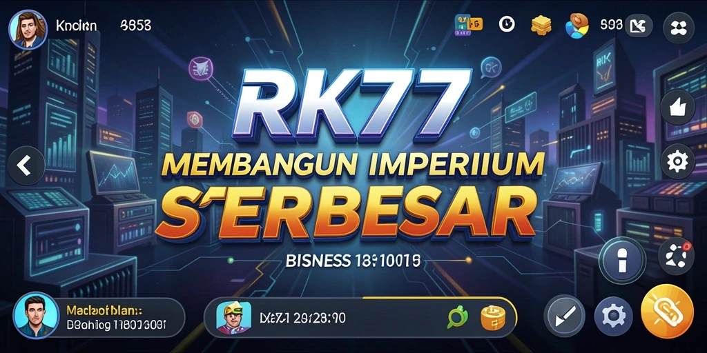 Tampilan gameplay <strong>RK77</strong> yang menarik dan mendalam tentang manajemen bisnis.
