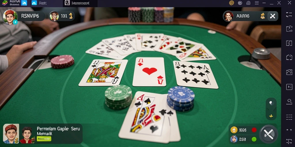 Screenshot gameplay RSNVIP6 menampilkan keseruan bermain Gaple.