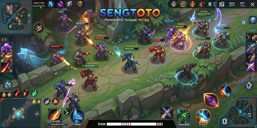 Screenshot SENGTOTO menampilkan aksi seru dalam permainan MOBA.