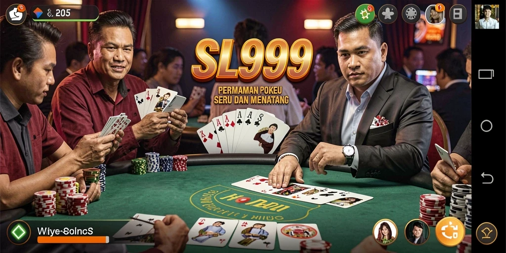 Tampilan gameplay Poker yang seru dan interaktif di SL999.