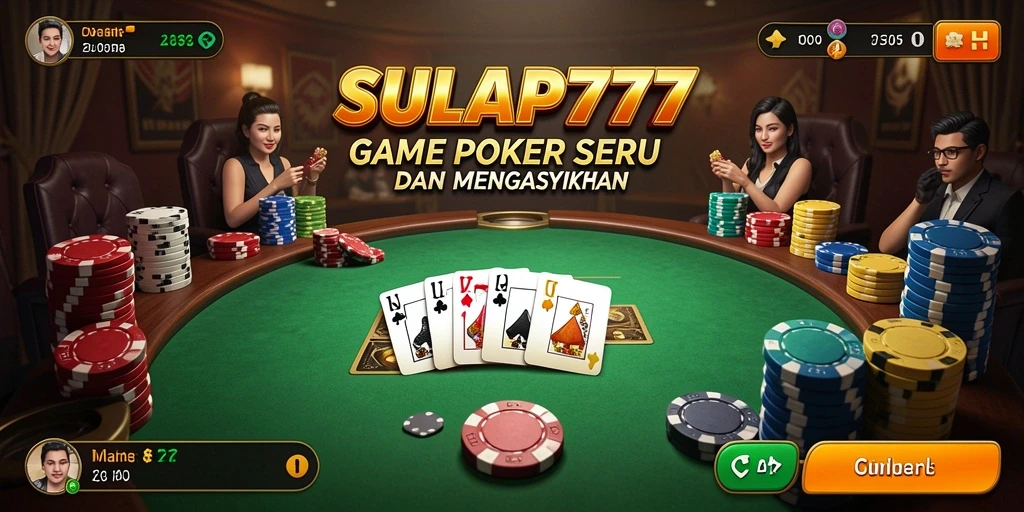 Tangkapan layar utama SULAP777 menampilkan aksi seru permainan Poker.