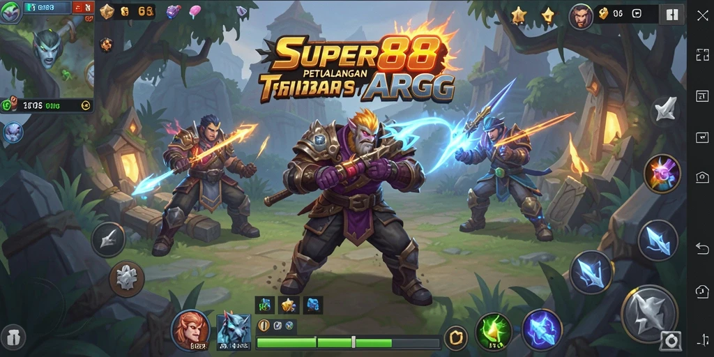 Gameplay mendebarkan di dunia fantasi ARPG SUPER88.